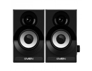 SVEN SPS-517 Black, 2.0 / 2x3W RMS, USB or 5V DC power supply, volume control, wooden, 2.4-, Black